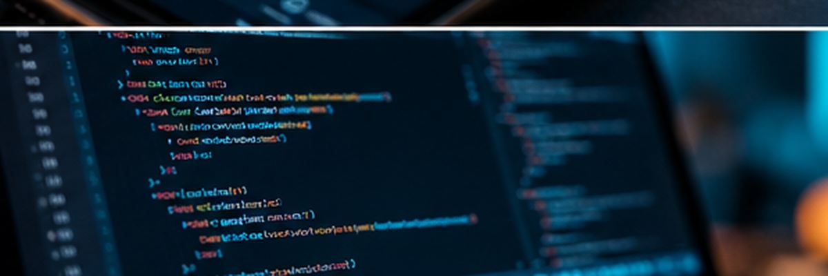 Developer screen with AI-adjacent code workflow — human expertise combined with AI tools to deliver automations that ship