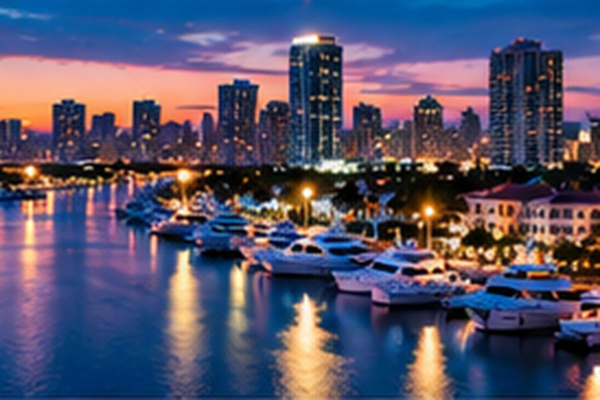 Fort Lauderdale waterfront marina at twilight — the Intracoastal and Las Olas area where Creative Web Properties serves marine, hospitality, and professional services clients